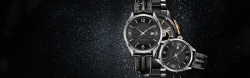 手表灯箱男士手表大促销黑色质感背景高清图片