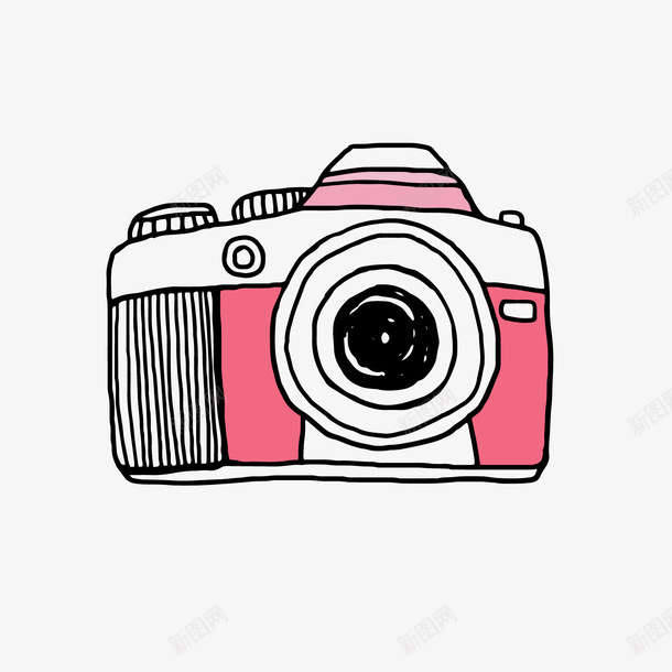 手绘粉色照相机png免抠素材_新图网 https://ixintu.com 卡通相机 可爱相机 照相机 粉色相机 背景装饰