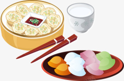饺子传统饮食海报矢量图素材