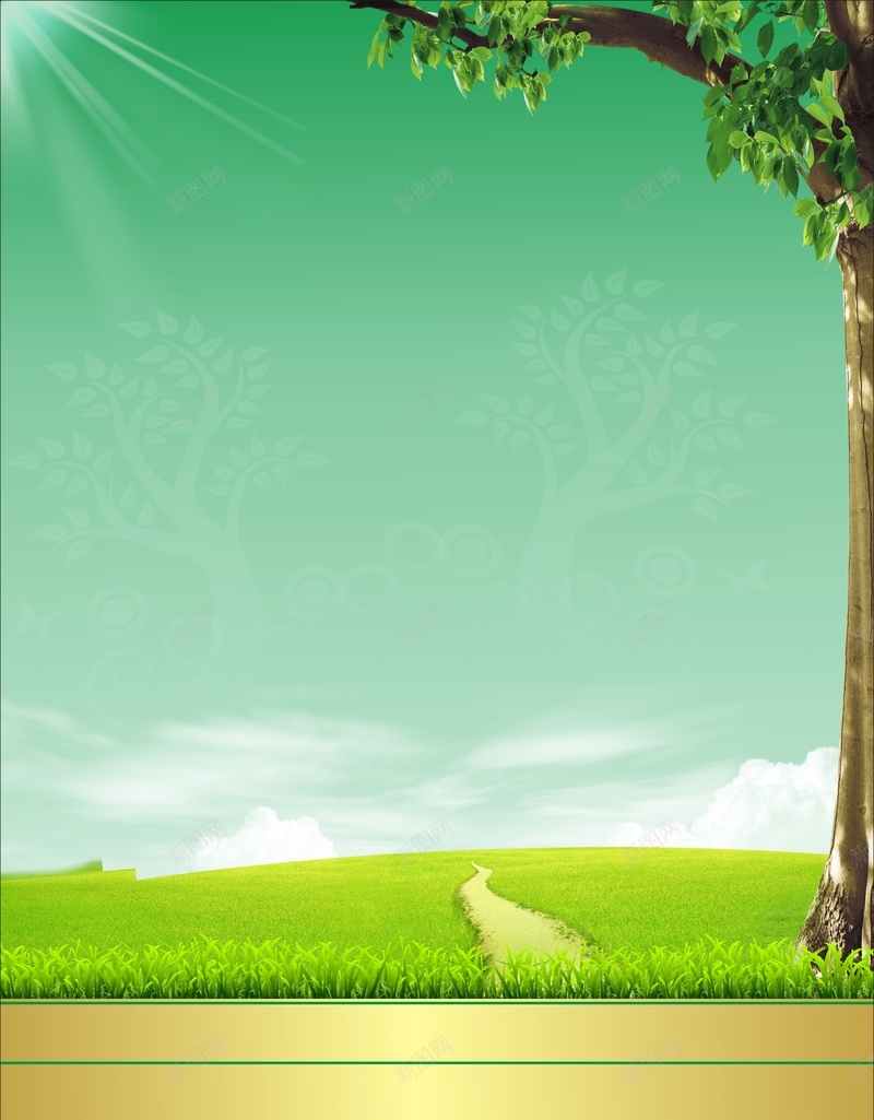 商务绿色天空树背景cdr设计背景_新图网 https://ixintu.com 商务 天空 树 科幻 科技 绿色