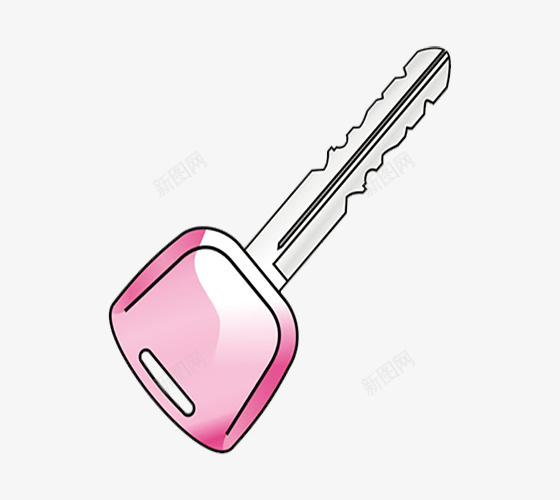 粉色卡通钥匙psd免抠素材_新图网 https://ixintu.com 卡通 简约 粉色 钥匙