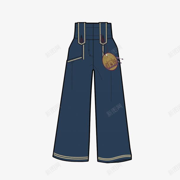 卡通牛仔裤png免抠素材_新图网 https://ixintu.com 卡通 牛仔 牛仔裤 线条装饰 蓝色 裤子