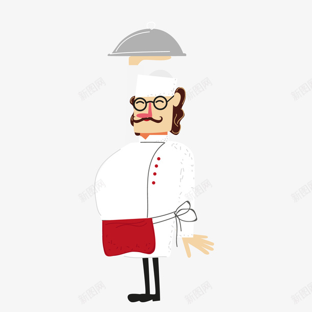 白衣大厨师png免抠素材_新图网 https://ixintu.com 卡通人物 卡通厨子 大厨师 白衣男子 背景装饰