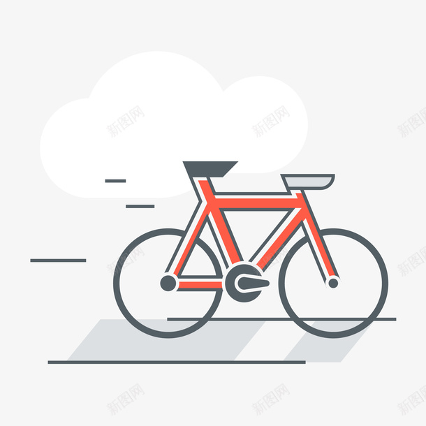 红色单车自行车图标矢量图eps_新图网 https://ixintu.com 免抠图PNG 单车 图标 红色 自行车 矢量图