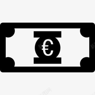 货币欧元票据纸图标图标