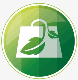 绿色节能环保袋标志矢量图素材