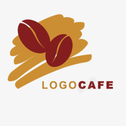 醇厚香甜咖啡厅logo咖啡豆图标高清图片