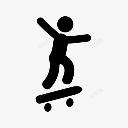 线图人物剪影图标png_新图网 https://ixintu.com 奥运会 滑板 运动项目