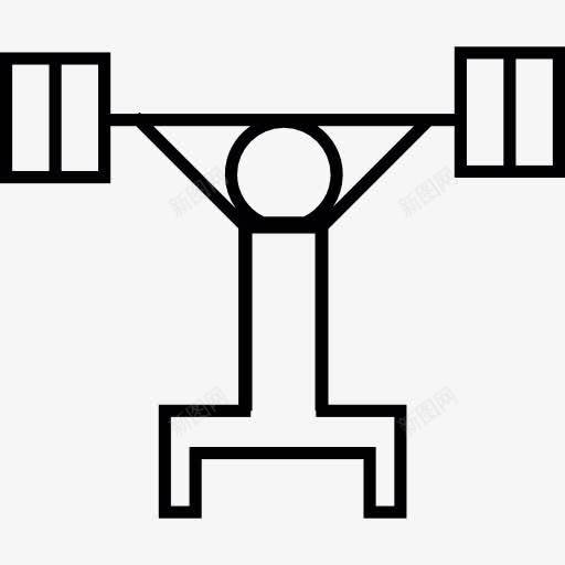男子举起哑铃图标png_新图网 https://ixintu.com 举重 体重 健身房 哑铃 运动