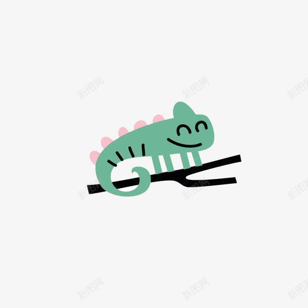 卡通变色龙png免抠素材_新图网 https://ixintu.com 动物 卡通 变色龙 可爱 蜥蜴