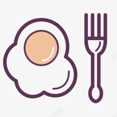 荷包蛋和叉子图标图标