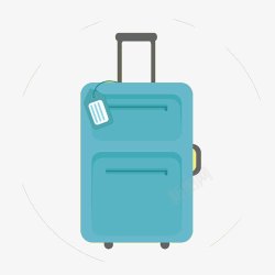 蓝色的行李箱素材