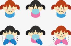 治疗的人流感卡通儿童生病儿童矢量图高清图片