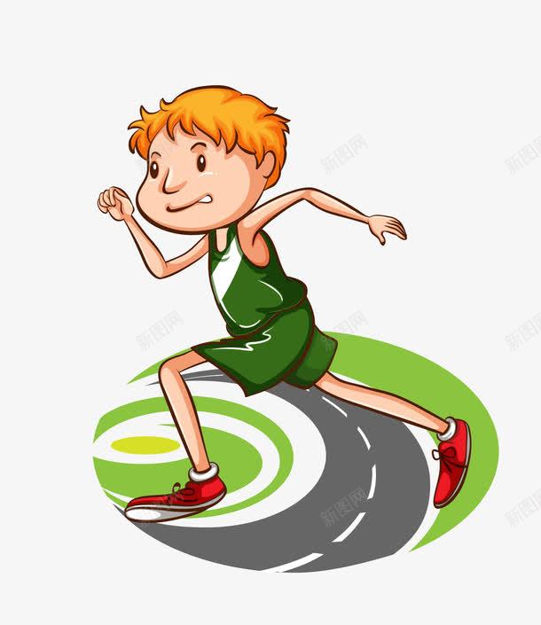 卡通图案长跑人物png免抠素材_新图网 https://ixintu.com 卡通图案 跑步的人 运动人物 运动跑道 运动项目长跑 长跑