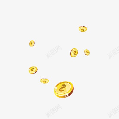 金币装饰图案psd免抠素材_新图网 https://ixintu.com 天猫 活动 海报 淘宝 金币