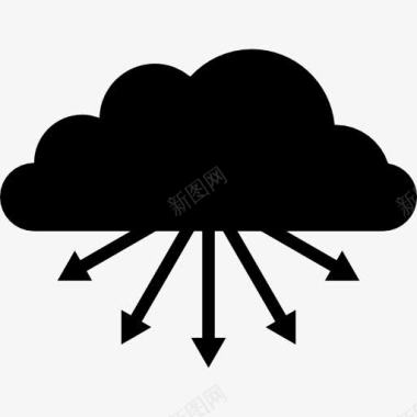 云存储的箭下图标图标