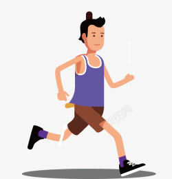 卡通手绘全民健身日跑步素材