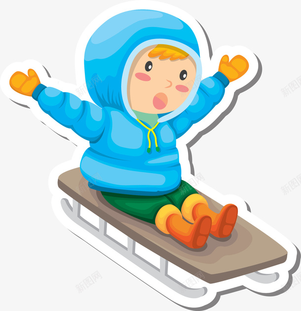 冬季滑雪橇的小男孩png免抠素材_新图网 https://ixintu.com 冬天小男孩 冬季小男孩 冬季滑雪橇 小人 开心 欢呼雀跃 滑雪橇的小男孩