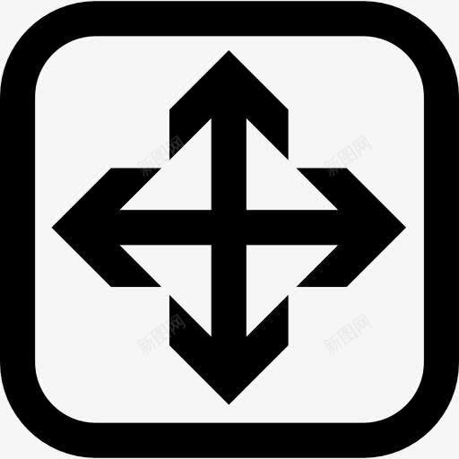 移动箭头按钮图标png_新图网 https://ixintu.com 交叉 图形工具 图形编辑 平面设计 广场 箭
