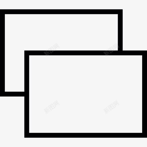 两个重叠的矩形框图标png_新图网 https://ixintu.com 几何 几何形 多边形 形状 矩形 矩形提示框