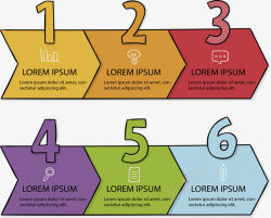 手绘图表彩色手绘进度流程图矢量图高清图片