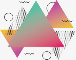 抽象波点图粉色抽象三角形矢量图高清图片