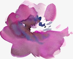 紫色水彩花卉素材