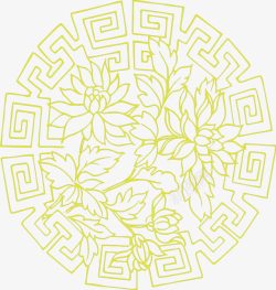 黄色中国传统图案花纹背景素材