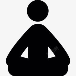 坐瑜伽冥想瑜伽姿势图标高清图片