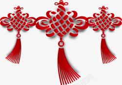中秋节手绘红色中国结素材