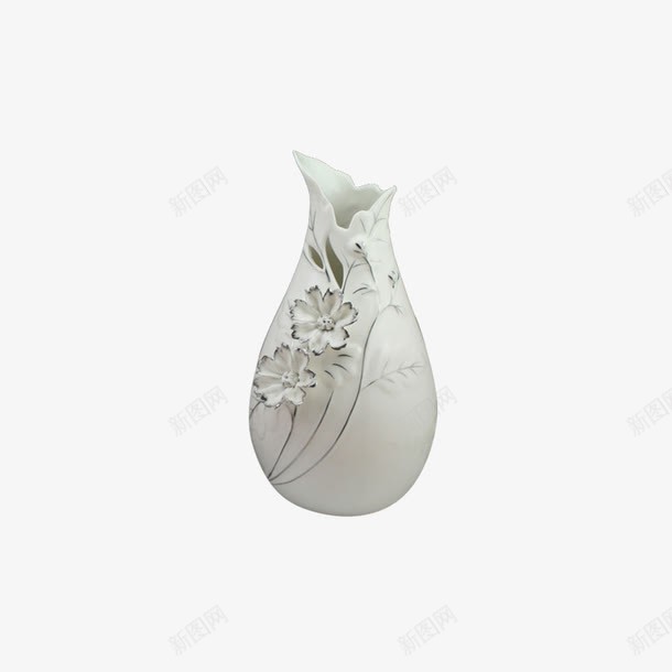 白色陶瓷花瓶png免抠素材_新图网 https://ixintu.com 插花 花纹瓶子 装饰花瓶 陶瓷花瓶