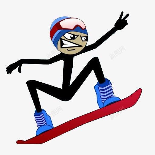 运动png免抠素材_新图网 https://ixintu.com 卡通人 小人 滑雪板 滑雪运动 蓝靴子