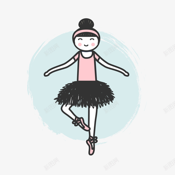手绘舞蹈女孩矢量图ai免抠素材_新图网 https://ixintu.com 手绘 手绘的 手绘舞蹈女孩 矢量的 舞蹈女孩 矢量图