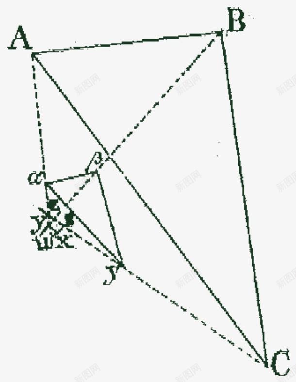 手绘数学几何线条png免抠素材_新图网 https://ixintu.com 几何线条 字母 数学 立体 线条