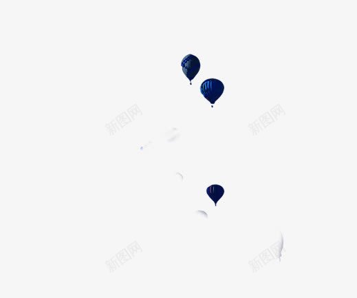 蓝色热气球psd免抠素材_新图网 https://ixintu.com 气球 氢气球 热气球 蓝色