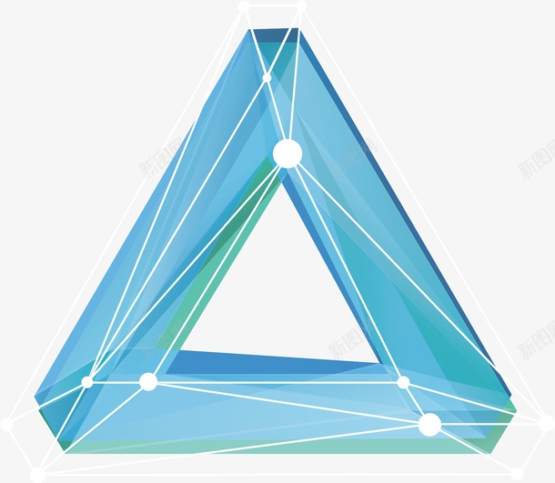 蓝色三角饰品矢量图ai免抠素材_新图网 https://ixintu.com 三角形 可爱 彩色 手绘的 漫画 矢量的 简单 矢量图