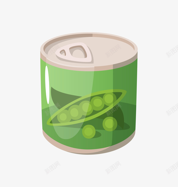 卡通豌豆罐头图案png免抠素材_新图网 https://ixintu.com 卡通 绿色罐头 豌豆图案 豌豆罐头 食品 食物