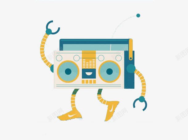 卡通收音机机器人png免抠素材_新图网 https://ixintu.com 创意 卡通 收音机 机器人