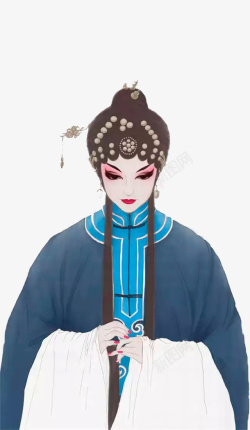 中国风戏曲人物半身图素材