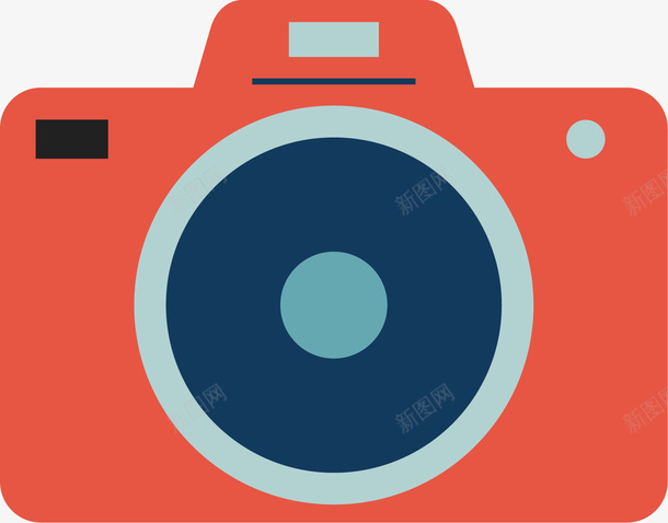 红色相机矢量图eps免抠素材_新图网 https://ixintu.com 复古照相机 旧相机 相机 红色 老式 老式相机 矢量图