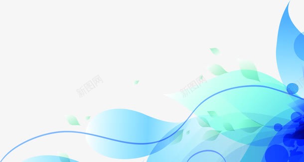 蓝色唯美花纹手绘png免抠素材_新图网 https://ixintu.com 花纹 蓝色 设计
