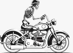 骑摩托车骷髅矢量图素材