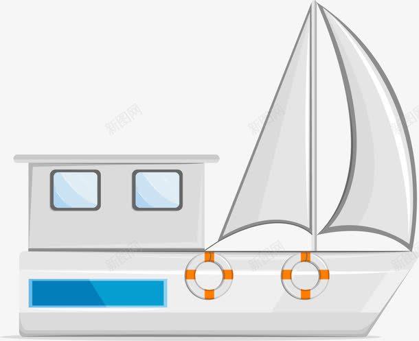 卡通摩托艇png免抠素材_新图网 https://ixintu.com 卡通船艇 微 摩托艇 船 船素材