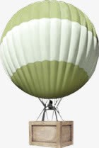 绿色白色热气球素材