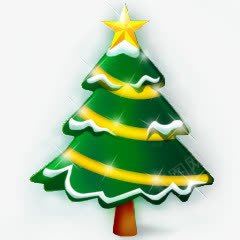 圣诞树发光星星图标图标