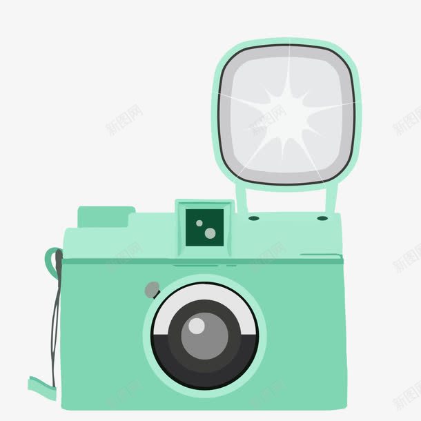 绿色照相机png免抠素材_新图网 https://ixintu.com 卡通相机 拍照 照相机 相机 镜头