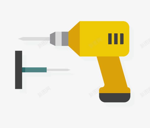 电钻矢量图ai免抠素材_新图网 https://ixintu.com 修理 卡通 工具 电钻 维修 矢量图