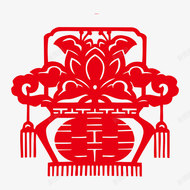 喜庆的婚礼装饰剪纸png免抠素材_新图网 https://ixintu.com 中国风 传统艺术 剪纸 喜 喜庆 婚礼 红色 装饰