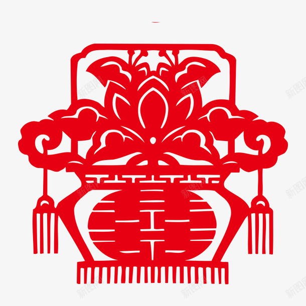 喜庆的婚礼装饰剪纸png免抠素材_新图网 https://ixintu.com 中国风 传统艺术 剪纸 喜 喜庆 婚礼 红色 装饰