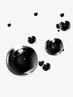 透明汽泡黑色创意气泡高清图片